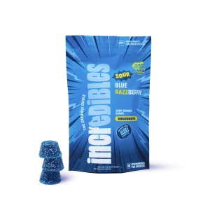 Incredibles Elite THC Gummies | Sour Blue Razzberry | 100mg THC : 100mg CBG