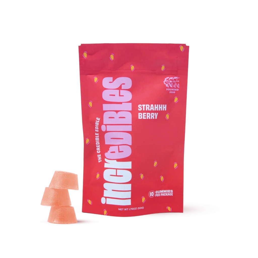 Incredibles Strahhhberry 1:1 Gummies | 100mg THC : 100mg CBD