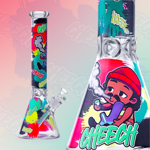 Cheech Glass - 16" Cartoon Cheech Beaker Water Pipe - with 14M Bowl