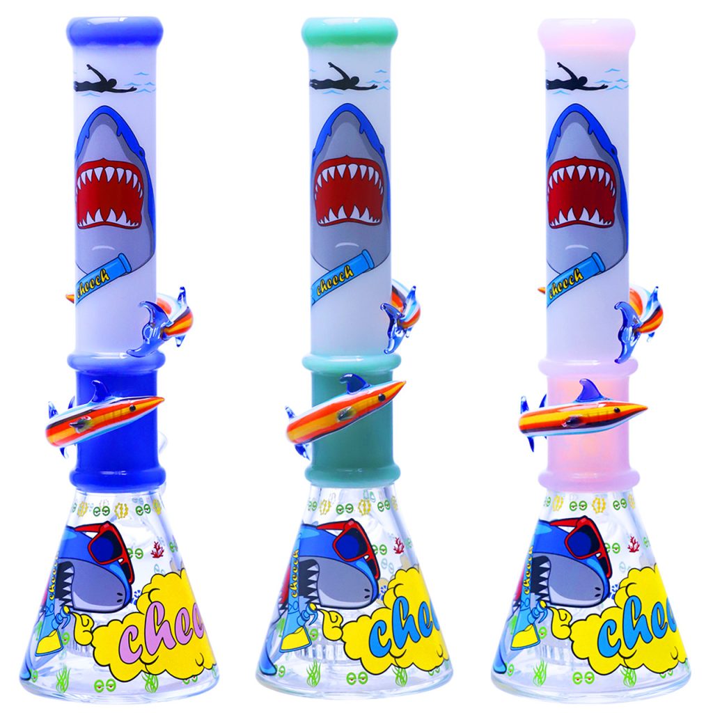 Cheech Glass - Sharknado Beaker Water Pipe - with 14M Bowl