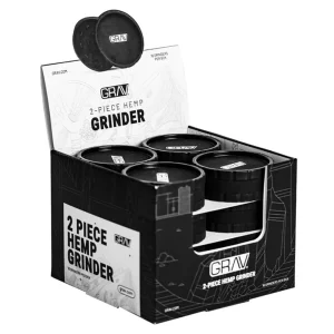 GRAV® Hemp Plastic 2-Part Grinder | 2.5" Eco-Friendly Shredder | Black