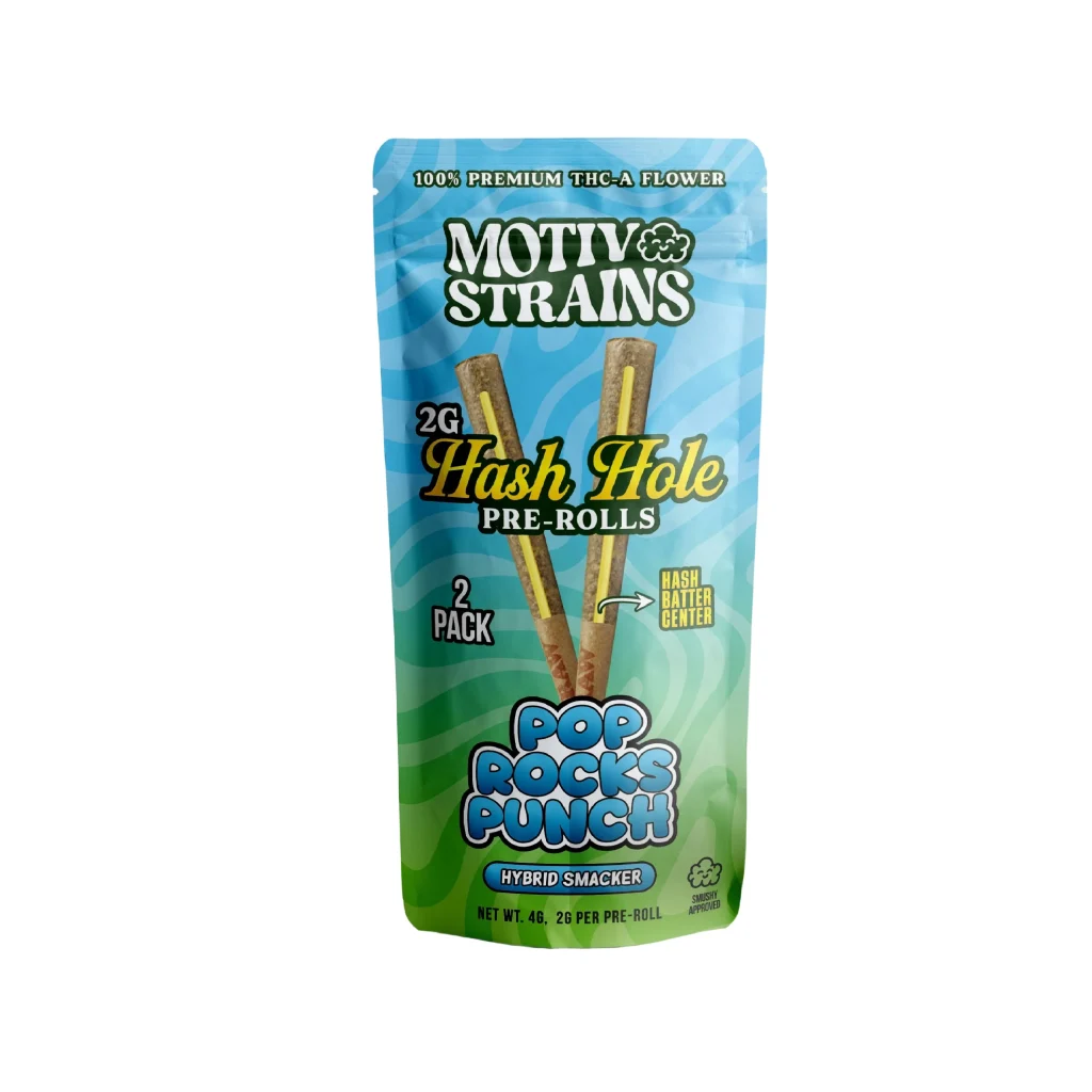 Motiv Strains THC-A Hash Hole Pre-Rolls | 4G (2 x 2G) | Pop Rock Punch