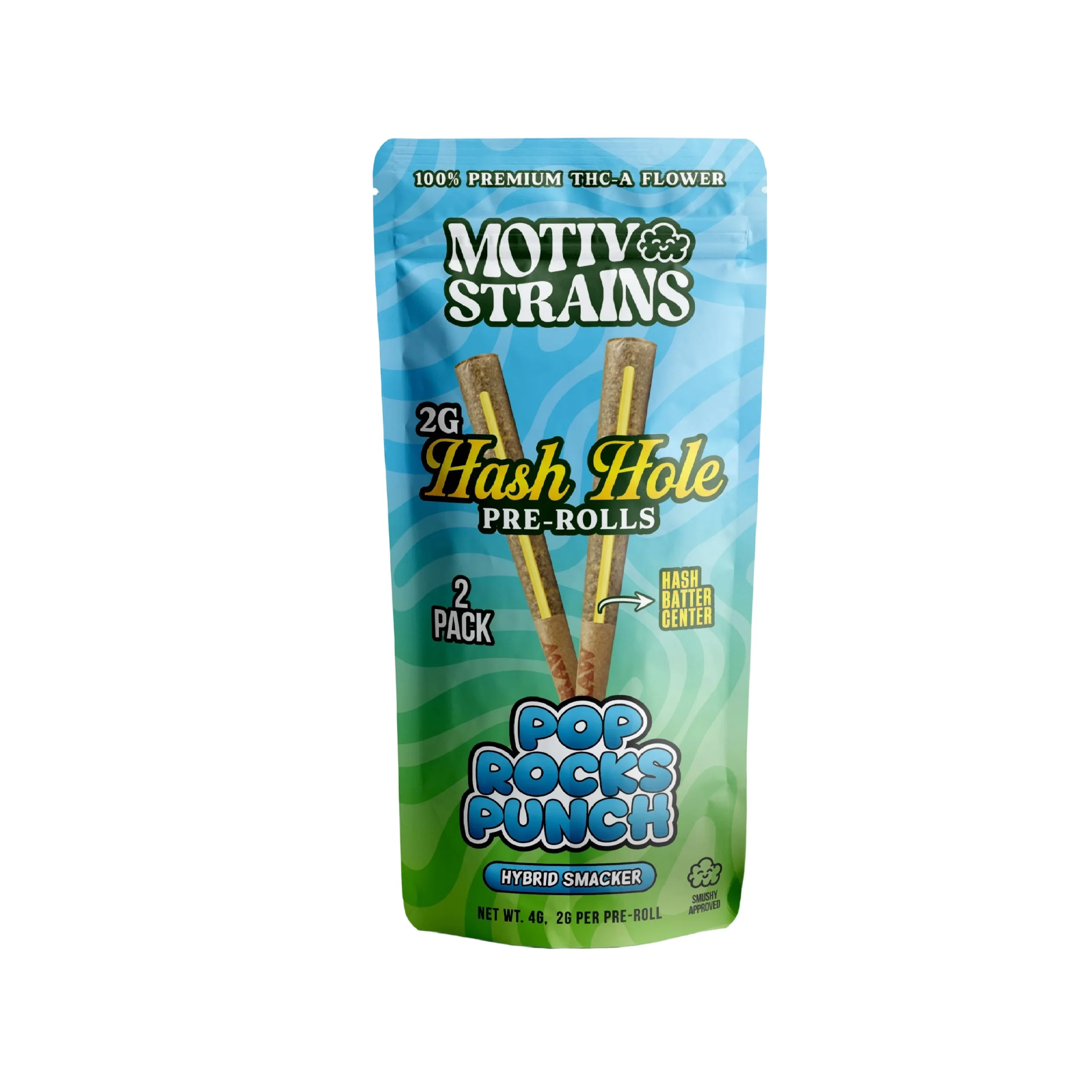 Motiv Strains THC-A Hash Hole Pre-Rolls | 4G (2 x 2G) | Pop Rock Punch