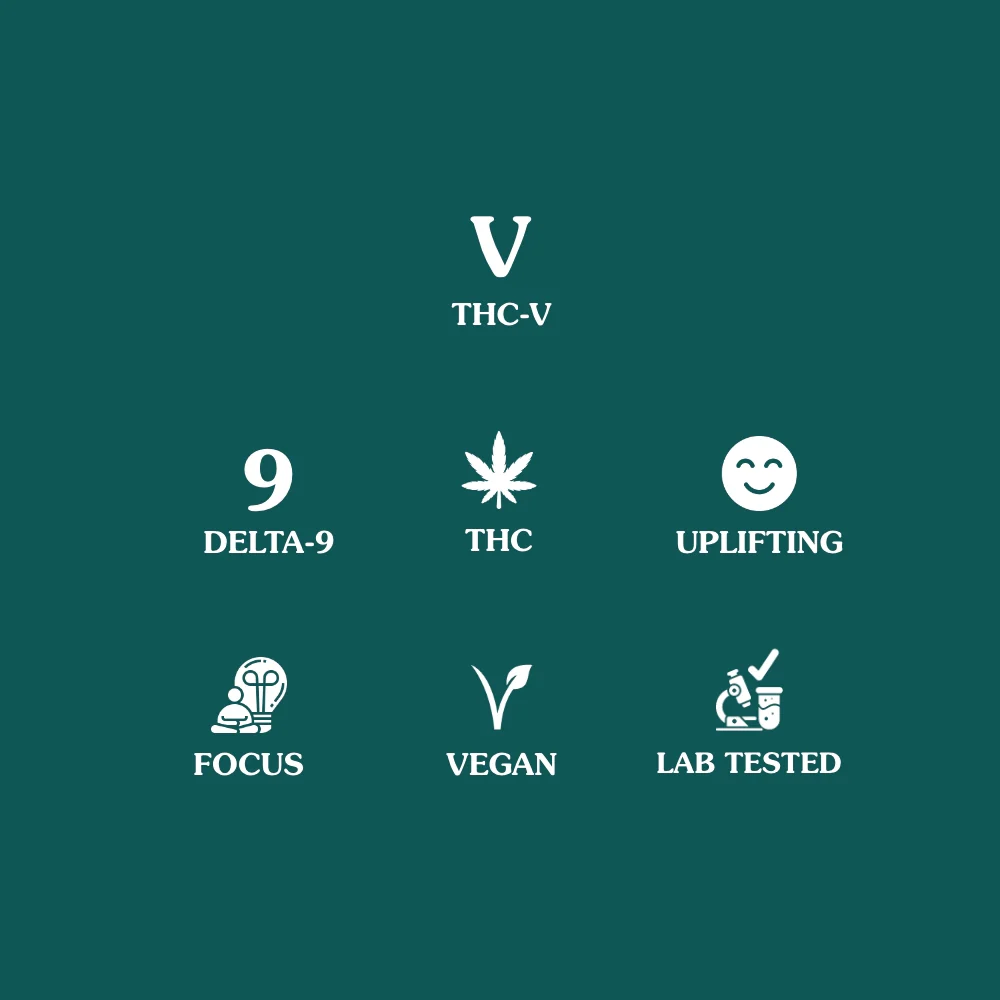 Delta 9 THC Gummies 15mg + THCV 15mg - 20ct Mandarin Orange - Image 2