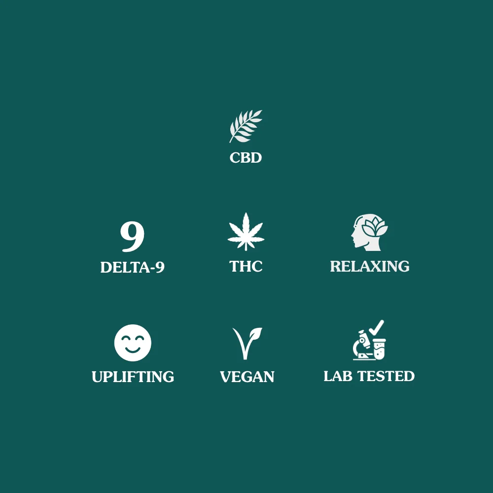 Kind Oasis Delta 9 THC 30mg + CBD 30mg Gummies - 20ct Assorted - Image 4